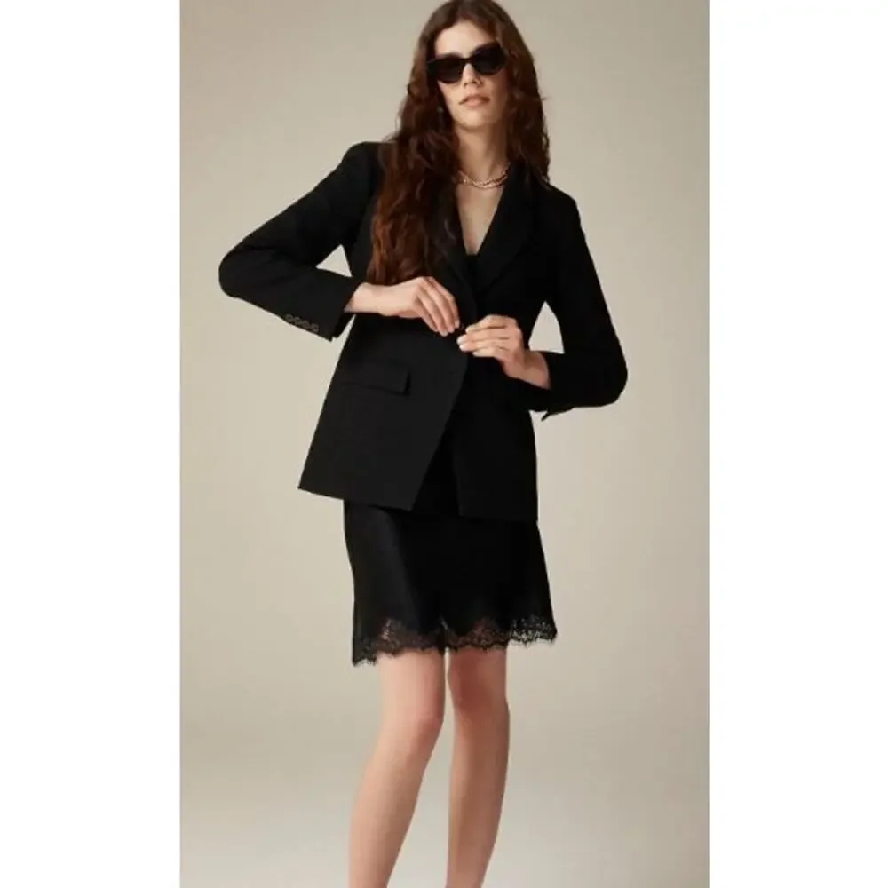 JCrew Women's Classic Madelyn Four-Season Stretch Blazer CC289 Black Size 12 NWT